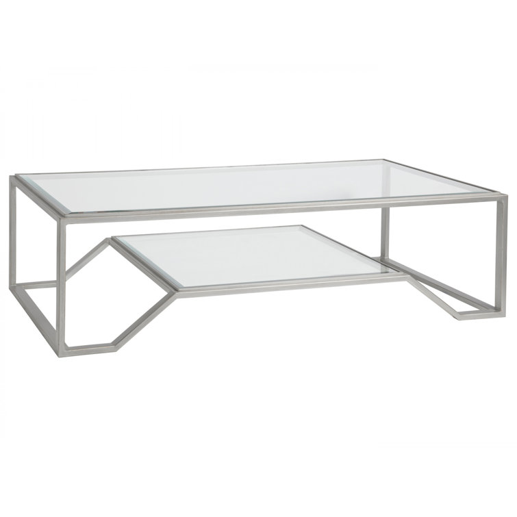 Byron Silver 60" Rectangular Glass Cocktail Table
