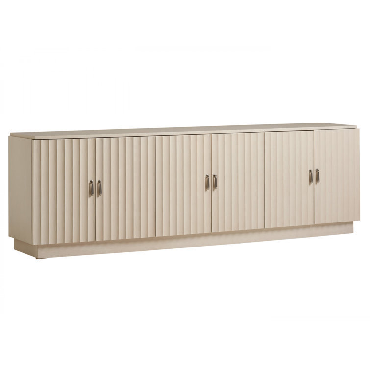 San Marcos White Transitional Media Console with Cabinet