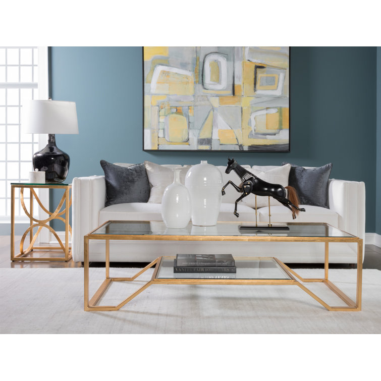 Byron Silver 60" Rectangular Glass Cocktail Table