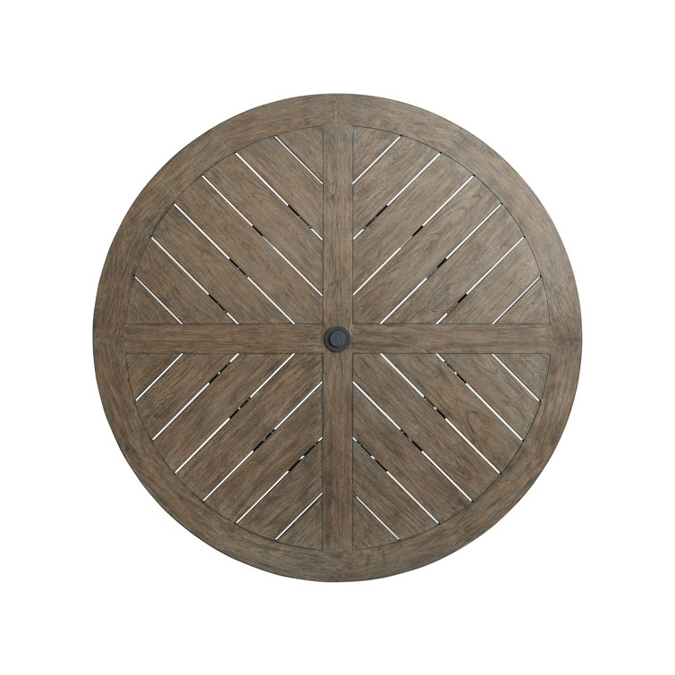 La Jolla 60'' Brown Transitional Round Teak Dining Table