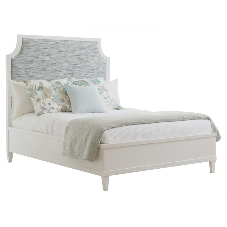 Belle Isle King Upholstered Bed with Mahogany Frame and Headboard