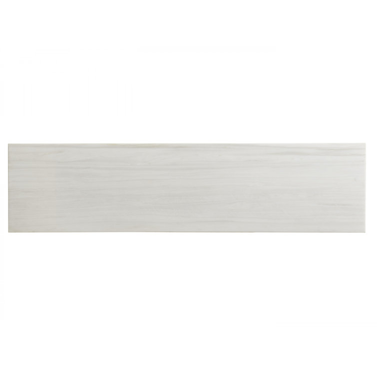 White Mahogany and Stone Transitional Console Table