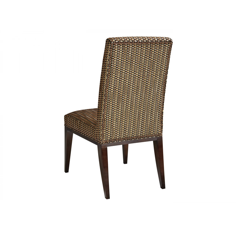 Arlington Brown Leather Upholstered Side Chair with Manufactured Wood Legs