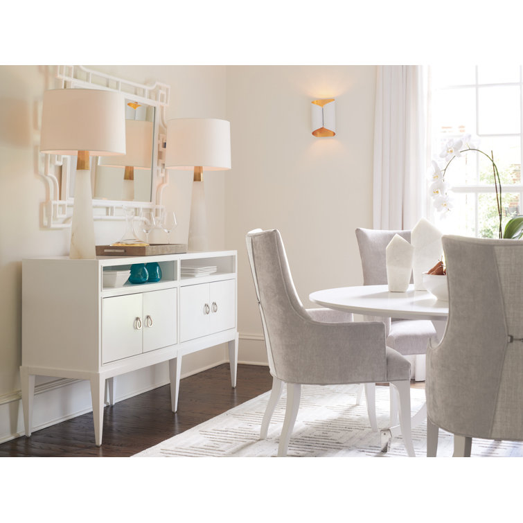 White Transitional Cedar Lake Sideboard with Nickel Hardware