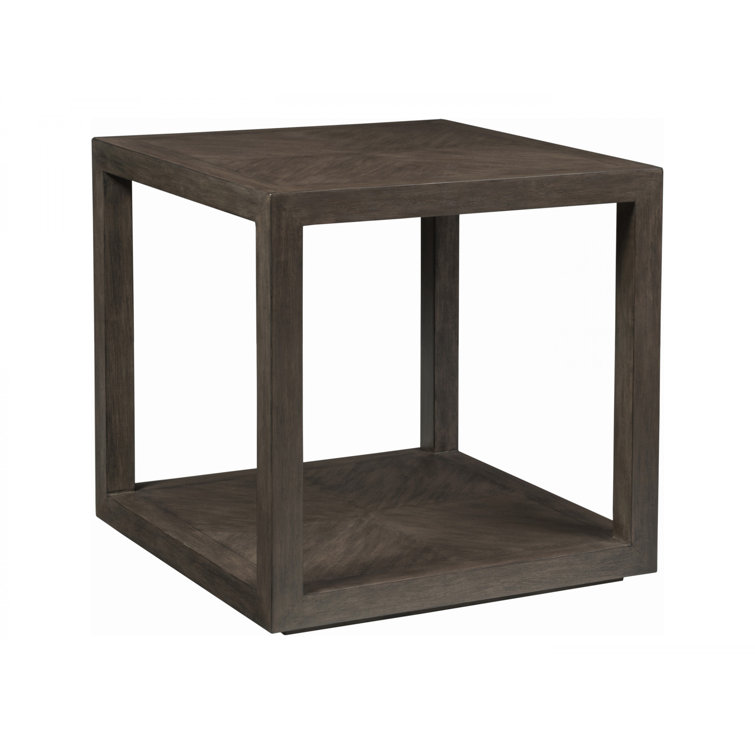 Cohesion 26'' Modern Wire-Brushed Square Wood End Table