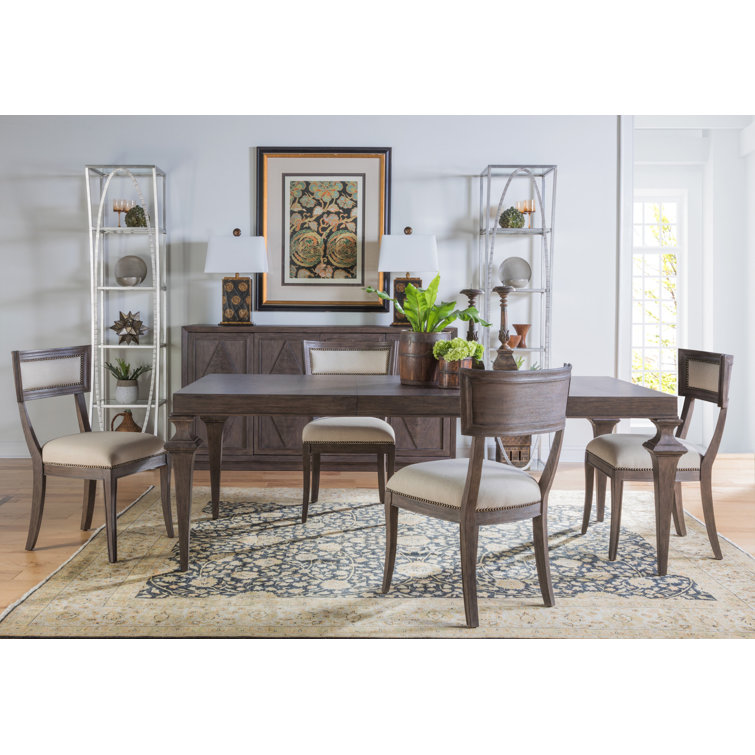 Mahogany Brown Extendable Rectangular Dining Table
