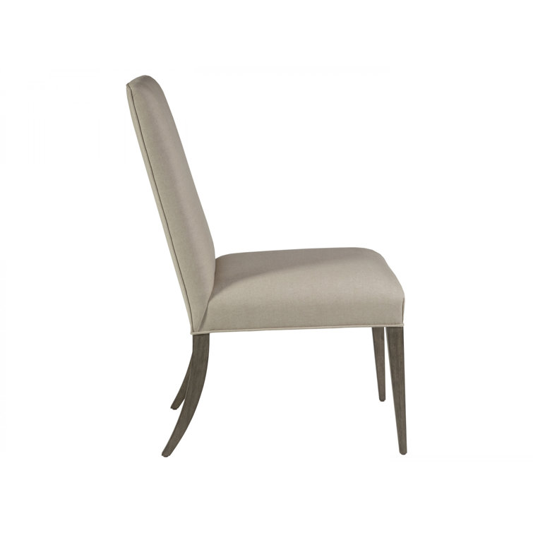 Grigio Finish Madox Linen-Cotton Blend Upholstered Parsons Side Chair