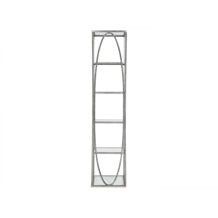 Ellipse Slim Silver Leaf Etagere Bookshelf