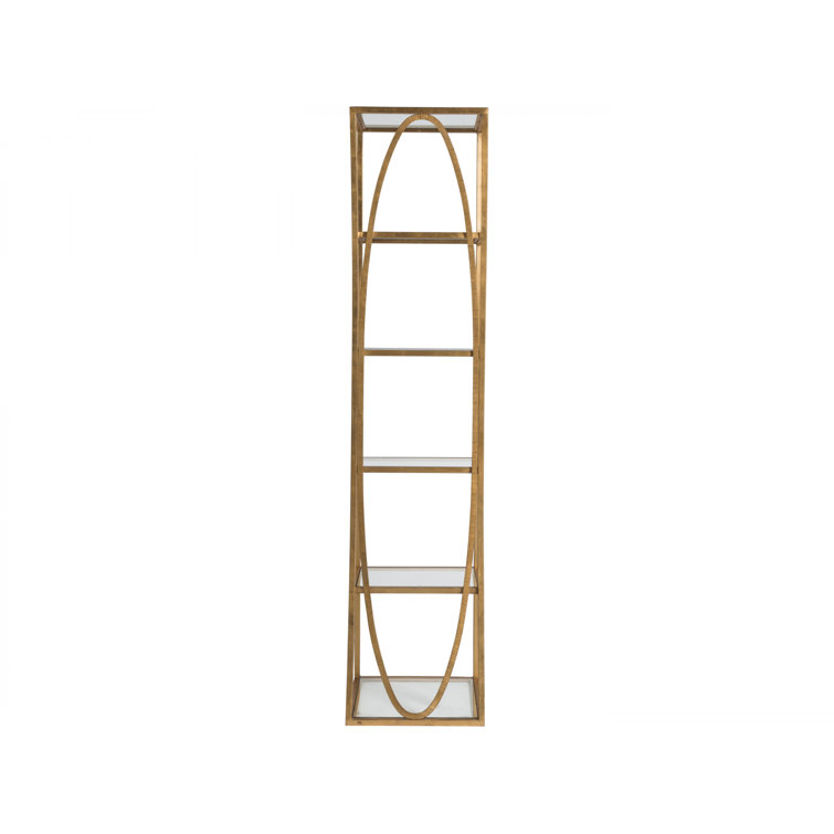 Ellipse Gold Leaf Slim Etagere with 5 Shelves