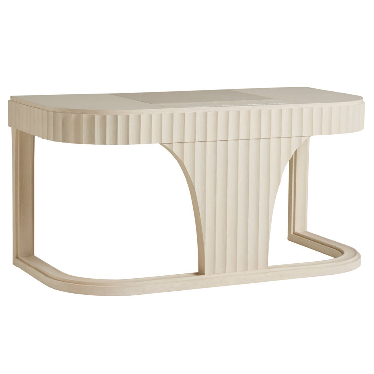 Transitional White Home Office Desk with Power and USB Outlets