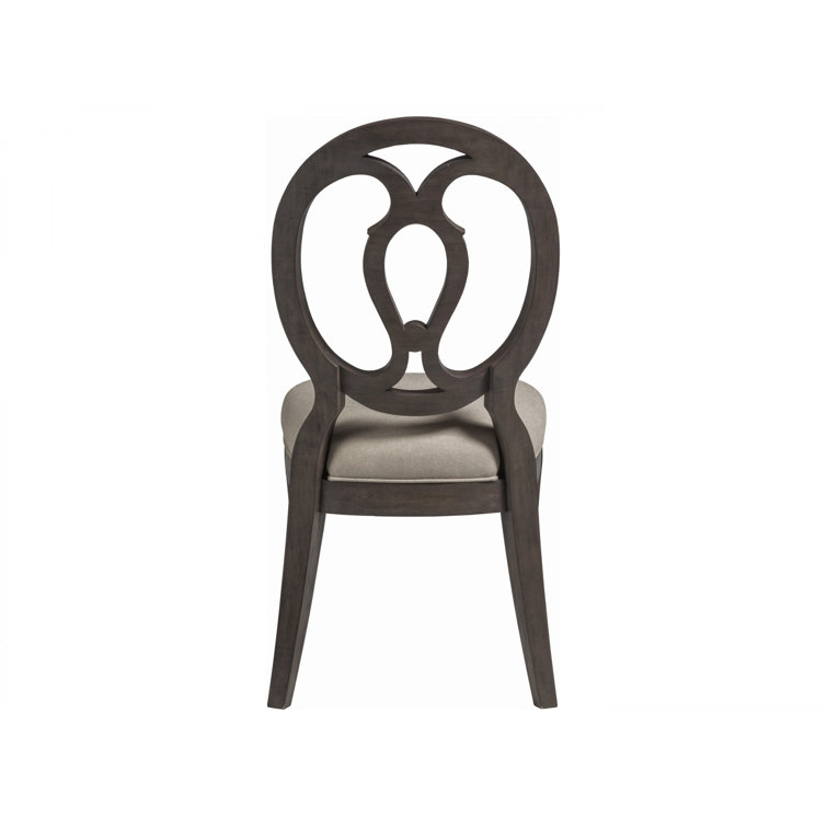 Antico Greige Linen Upholstered Mahogany Side Chair