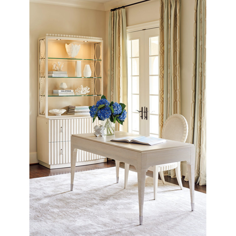 White Adjustable Glass Shelf Display Cabinet
