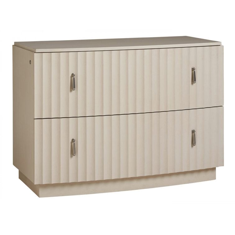 White Transitional Lockable 2-Drawer File Chest
