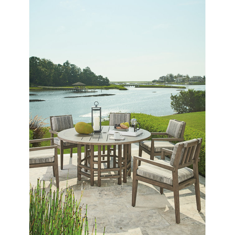 La Jolla 60'' Brown Transitional Round Teak Dining Table