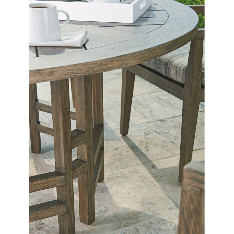 La Jolla 60'' Brown Transitional Round Teak Dining Table