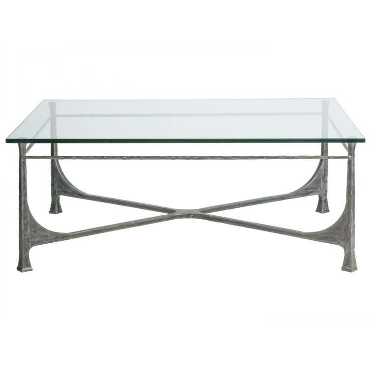 Bruno Rectangular Glass and Metal Coffee Table