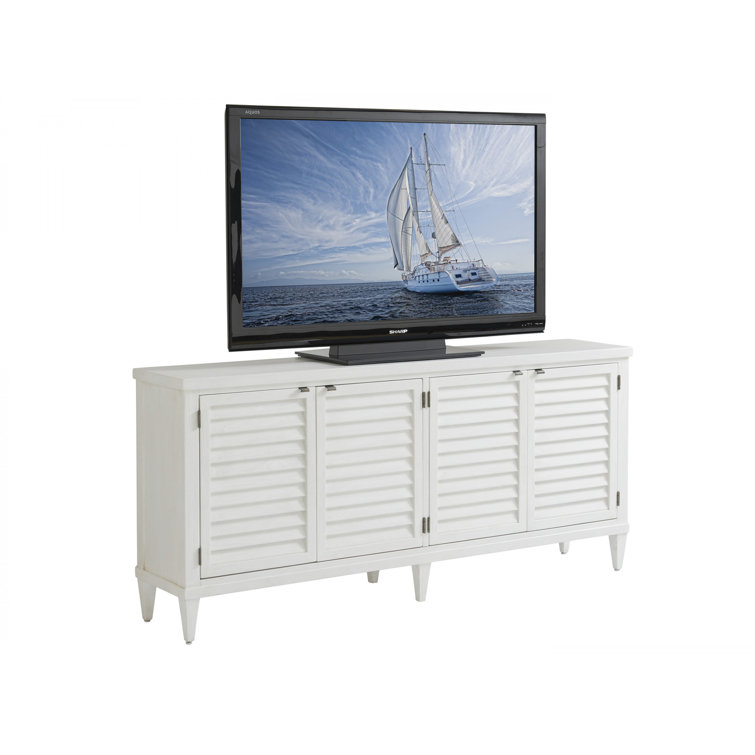 Lantern Bay 80'' White Transitional Media Console with Cabinet