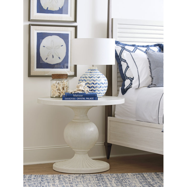 Transitional 36" White Wood Round Center Table