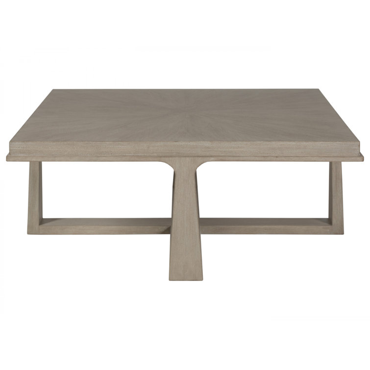 Bianco Square Mahogany Coffee Table with Sunburst Pattern