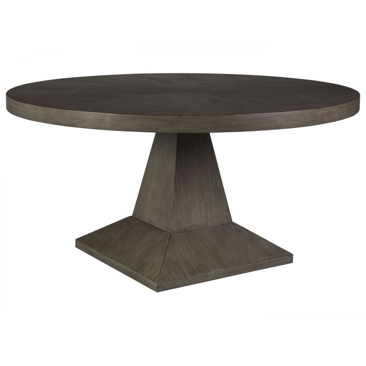 Contemporary Grigio Mahogany Round Dining Table for Six