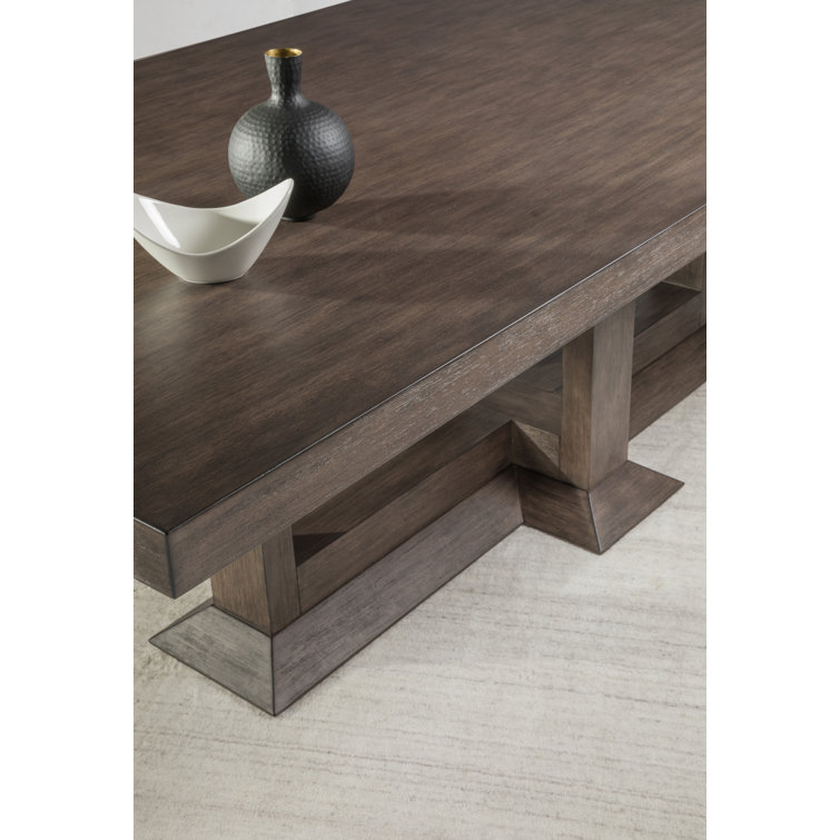 Cohesion Emissary 44"x96" Transitional Mahogany Dining Table in Warm Gray