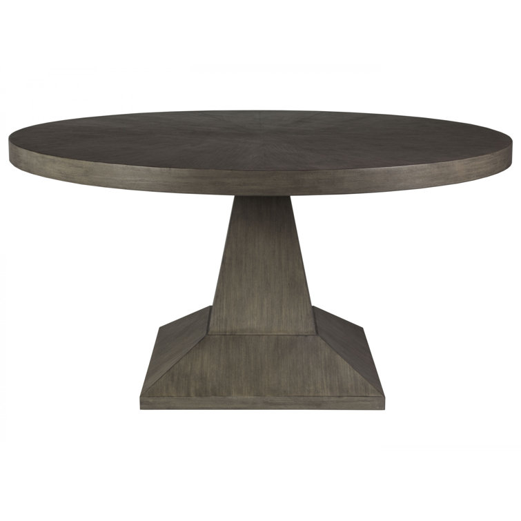Contemporary Grigio Mahogany Round Dining Table for Six