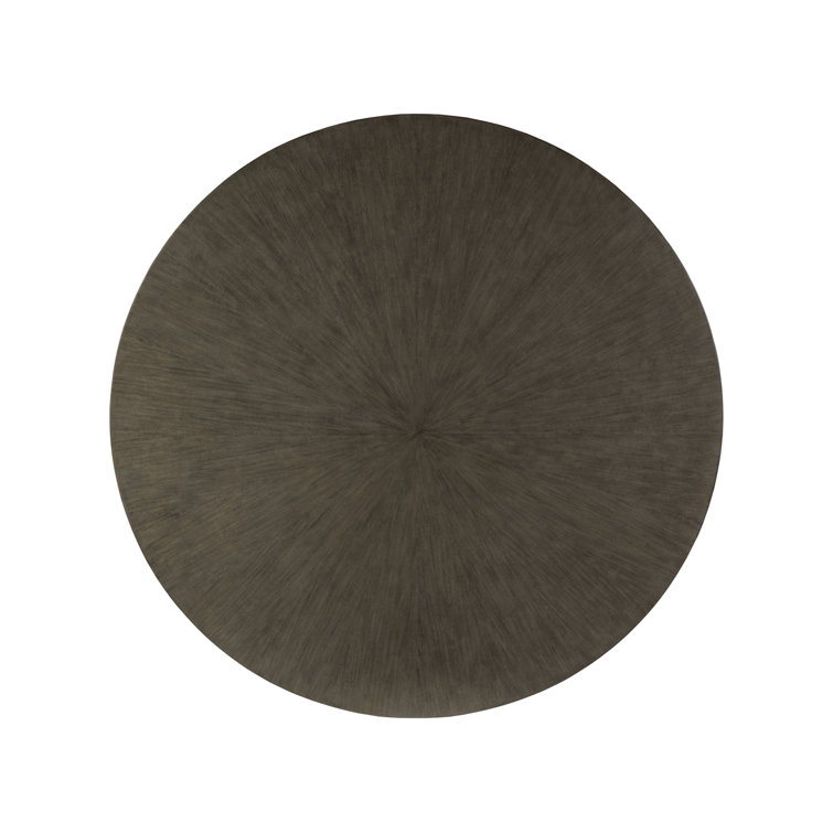 Contemporary Grigio Mahogany Round Dining Table for Six