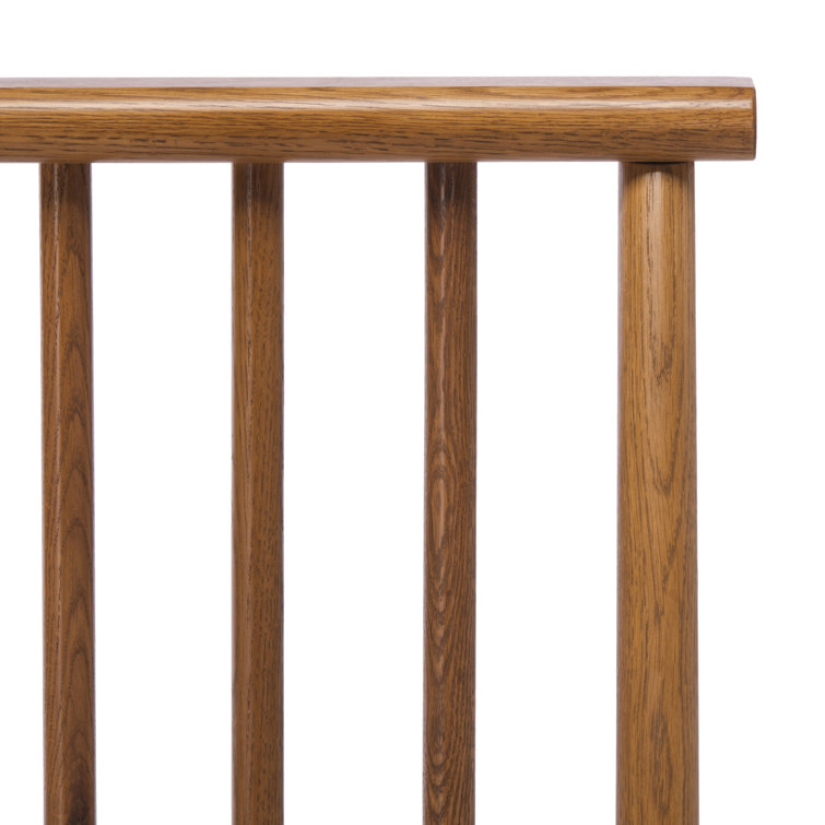King Light Brown Wood Frame Bed with Slats