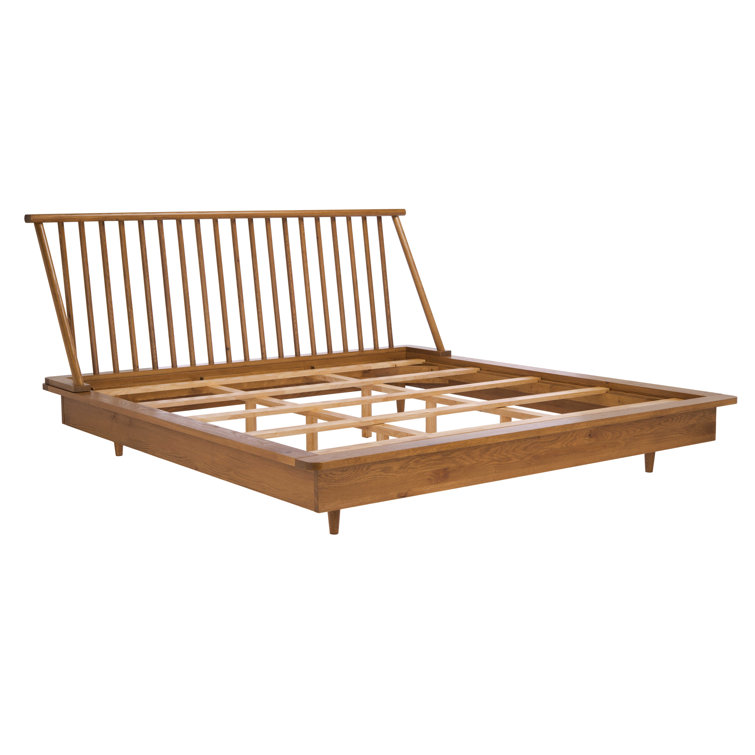 Cassius Light Brown Queen Bed with Spindle Headboard and Storage Drawer