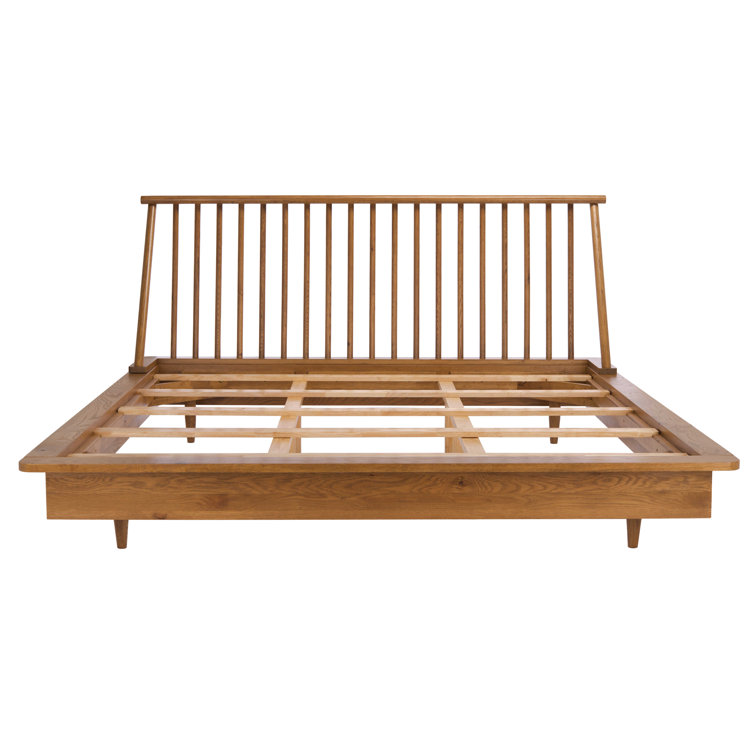 Cassius Light Brown Queen Bed with Spindle Headboard and Storage Drawer