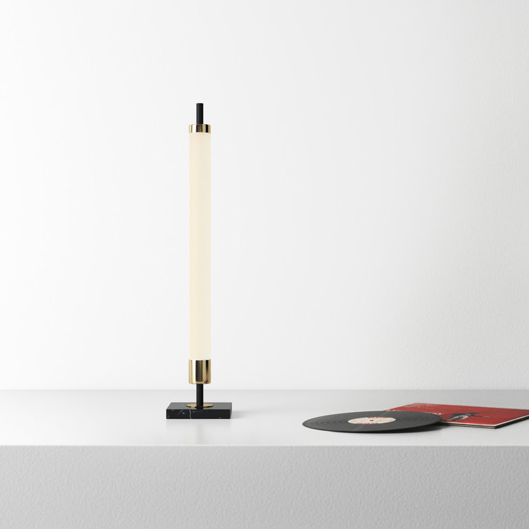 Piper 30" Matte Black and Antique Brass LED Desk Lamp