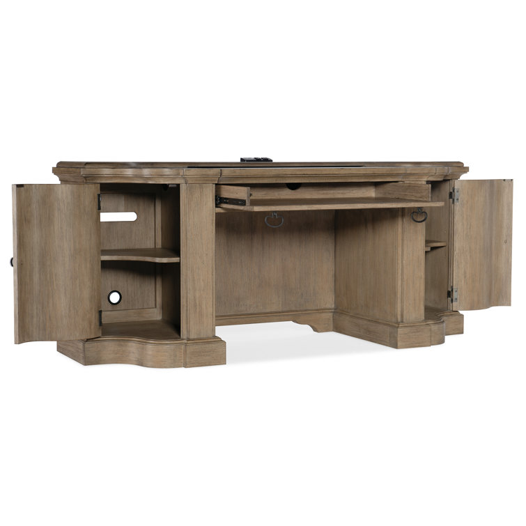 Corsica Executive Home Office Desk in Artisan Light Natural Finish