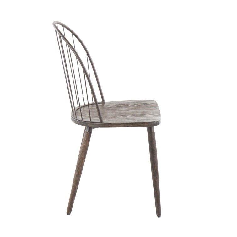 Riley Dark Brown Wood and Metal Arm Chair