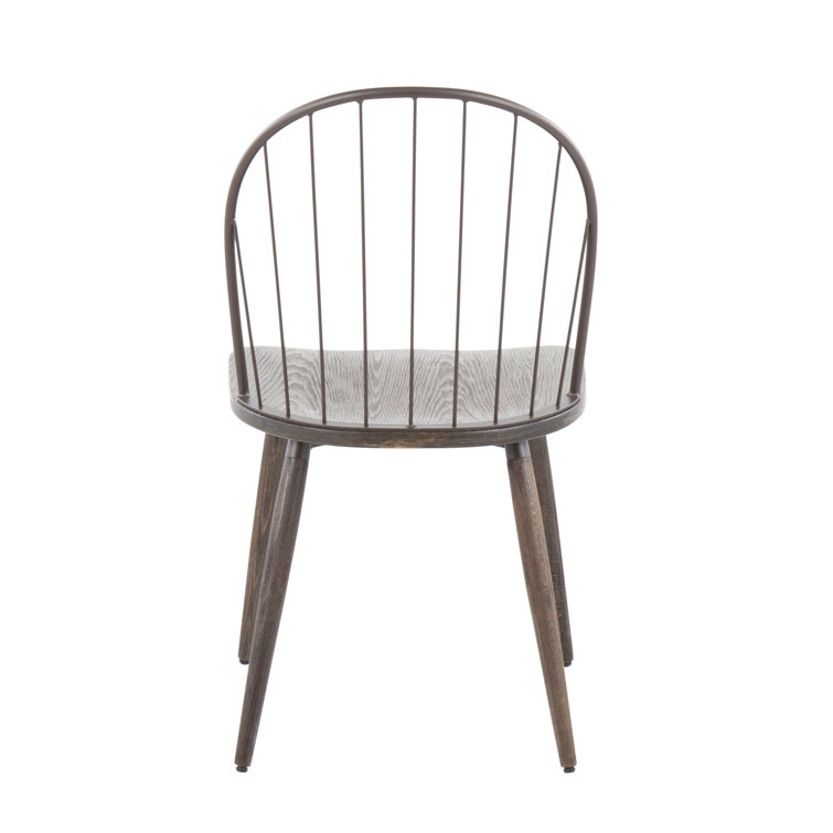 Riley Dark Brown Wood and Metal Arm Chair