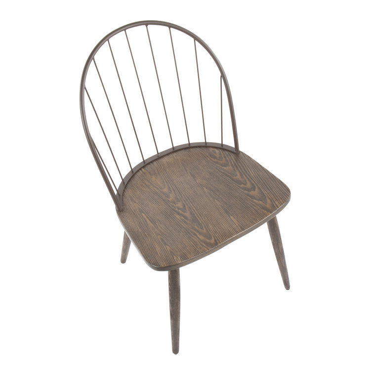 Riley Dark Brown Wood and Metal Arm Chair