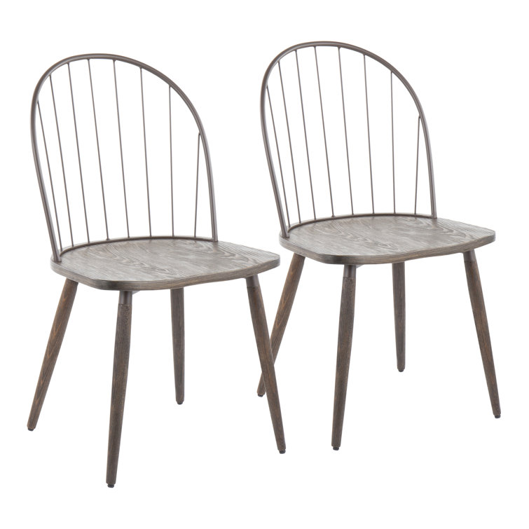 Riley Dark Brown Wood and Metal Arm Chair