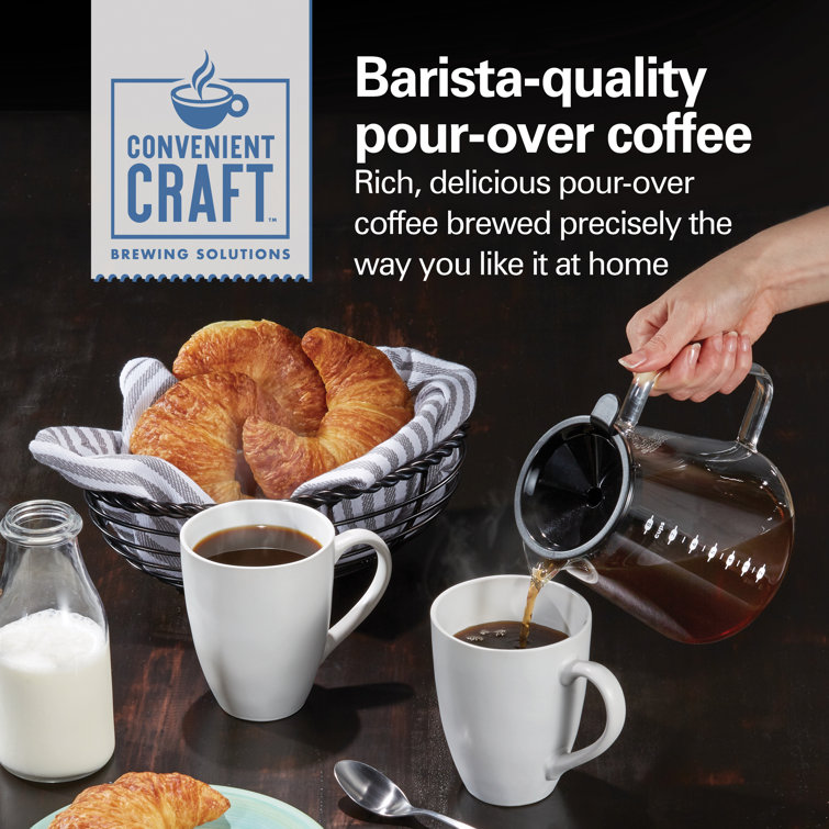 White 8-Cup Automatic and Manual Pour-Over Coffee Maker