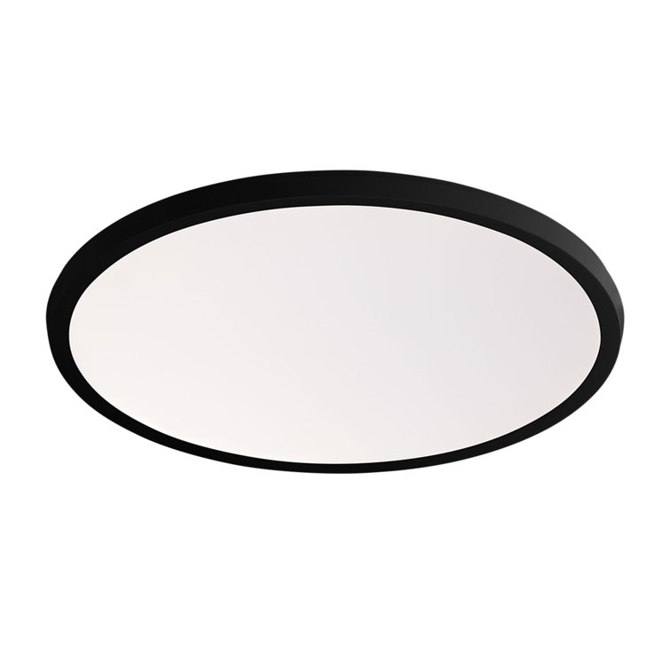Argo Sleek Ultra-Slim Black Aluminum LED Flush Mount