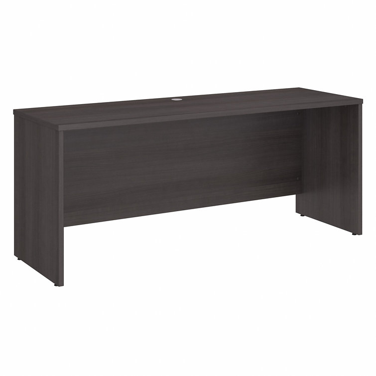 Storm Gray Rectangular Writing Desk with Cable Management