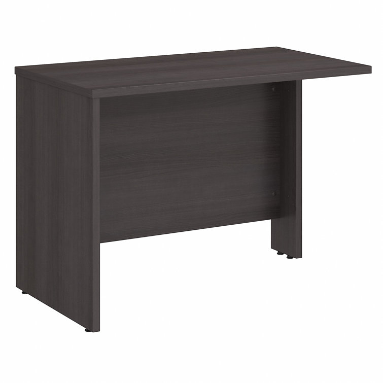 Contemporary Storm Gray L-Shaped Desk with Hutch & Cable Management