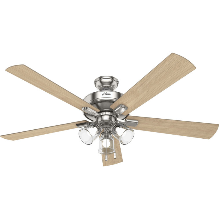 Crestfield 60" Brushed Nickel Ceiling Fan with LED Light and Reversible Blades