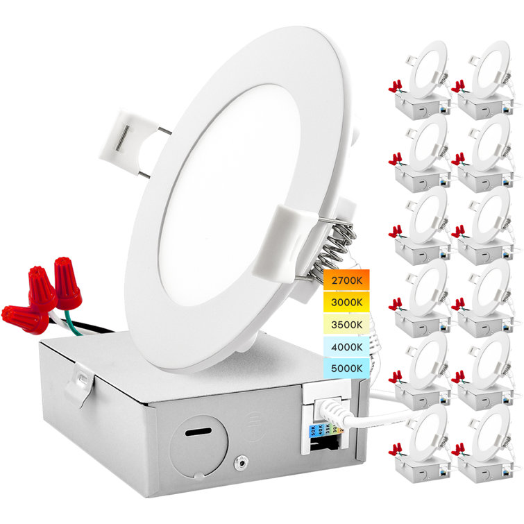 4'' White Aluminum Ultra Thin LED Recessed Lighting Kit