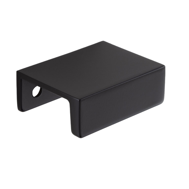 Martin Matte Black Rectangular Finger Pull with Mounting Hardware