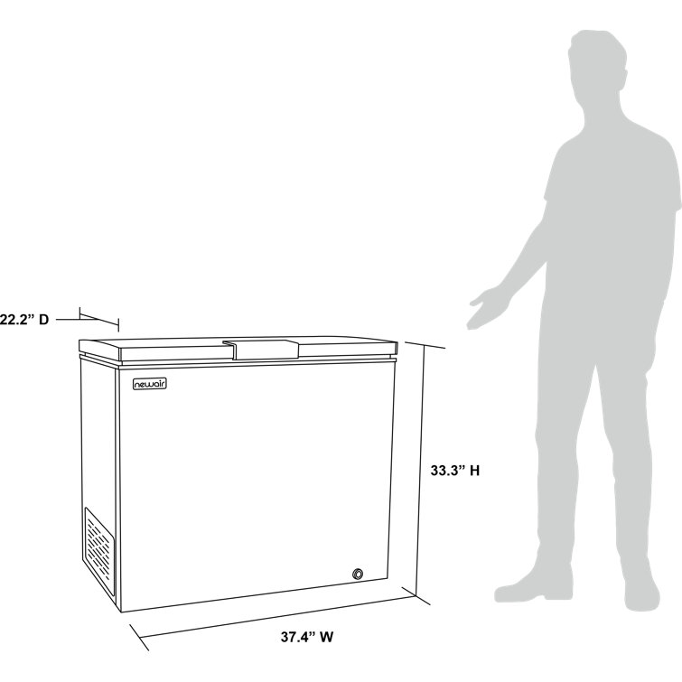Cool Gray Compact Chest Freezer with Digital Controls