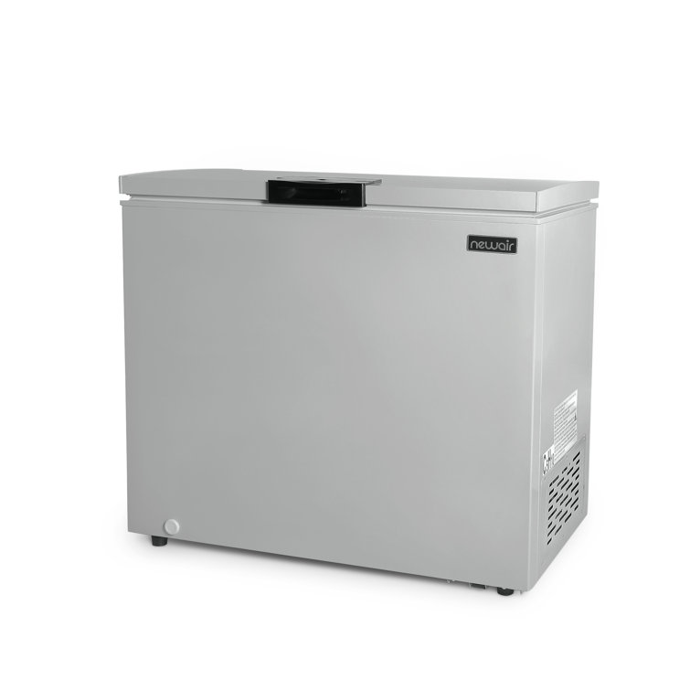 Cool Gray Compact Chest Freezer with Digital Controls