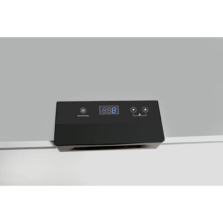 Cool Gray Compact Chest Freezer with Digital Controls