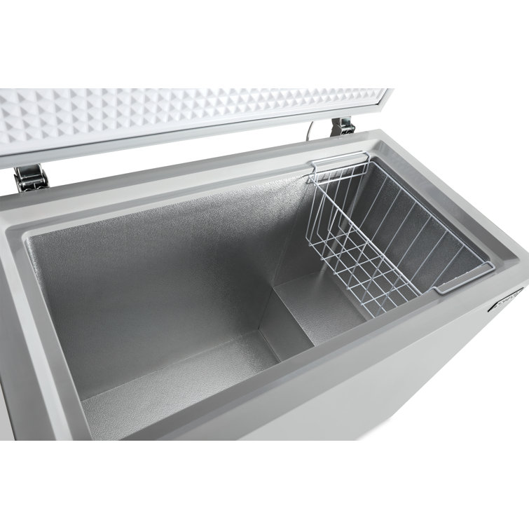 Cool Gray Compact Chest Freezer with Digital Controls