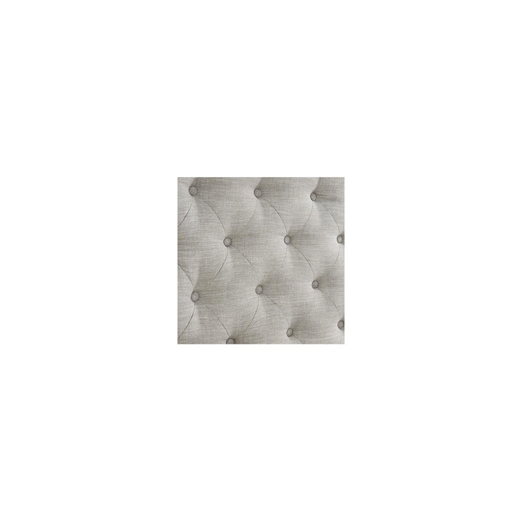 Transitional Queen Upholstered Bed with Tufted Headboard, Gray