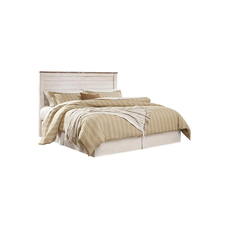 Willowton Whitewashed Wood California King Panel Bed