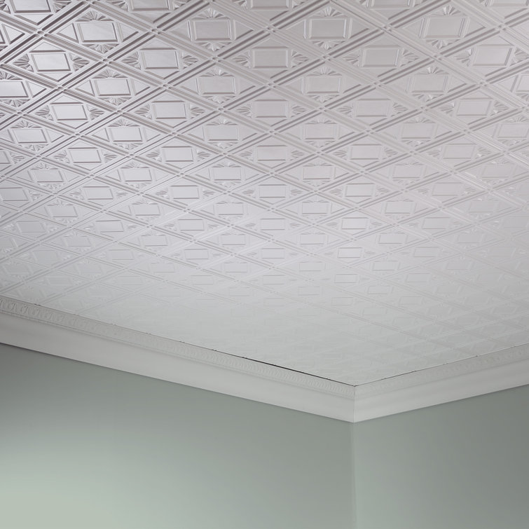 Matte White 48'' x 24'' Decorative Vinyl Ceiling Tiles